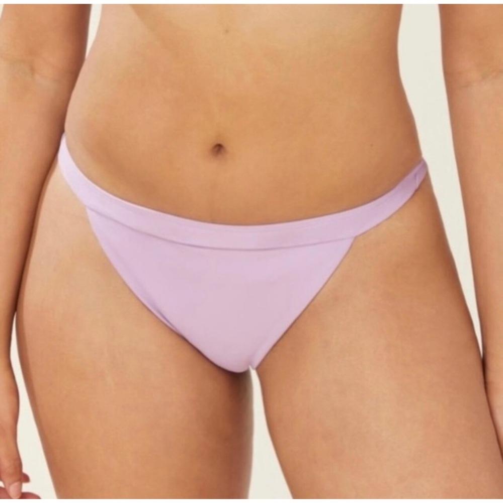 Andie Swim Womens Cheeky Bikini Bottom Size M Lavender Purple Banded Waist Beach